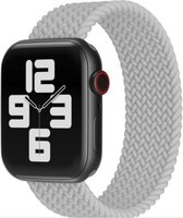 Geschikt voor Apple Watch Bandje 38/40/41mm - Gevlochten Nylon - Lichtgrijs - Maat S
