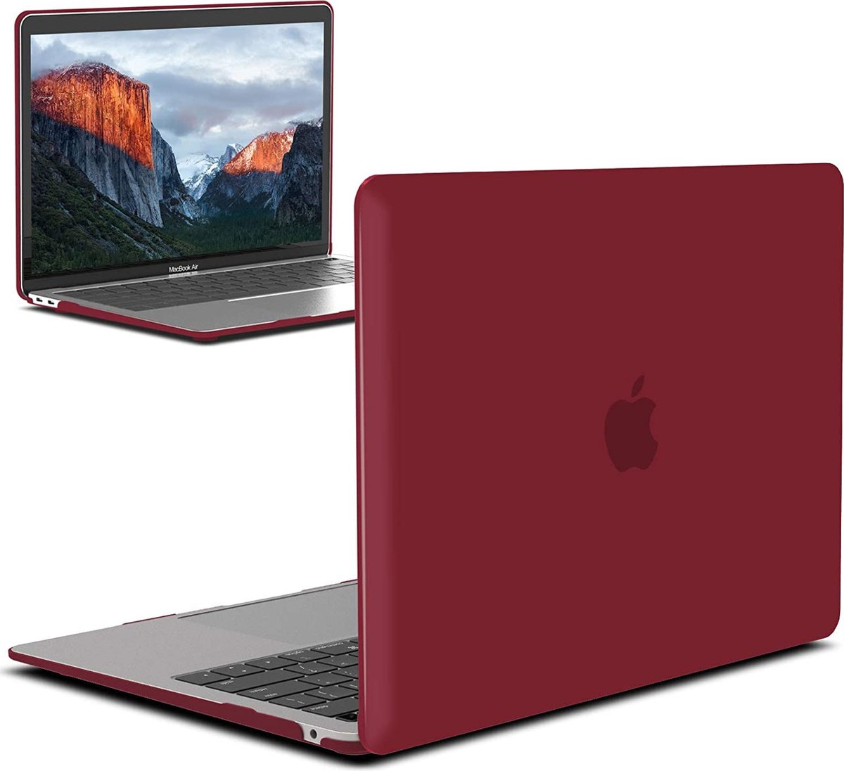 MacBook Air Cover - 13 Inch Hard Case - Hardcover Shock Proof Hardcase Hoes Macbook Air 2018 (A1932) Cover - Cherry Red