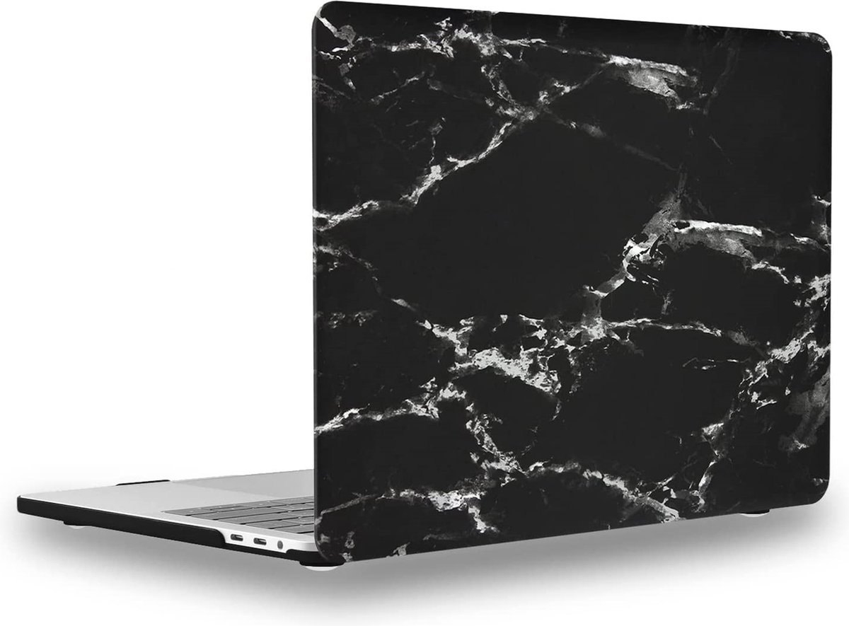Laptophoes - Geschikt voor MacBook Pro 13 inch Hoes Case - A2251, A2289 (2020) - Marmer Zwart Wit