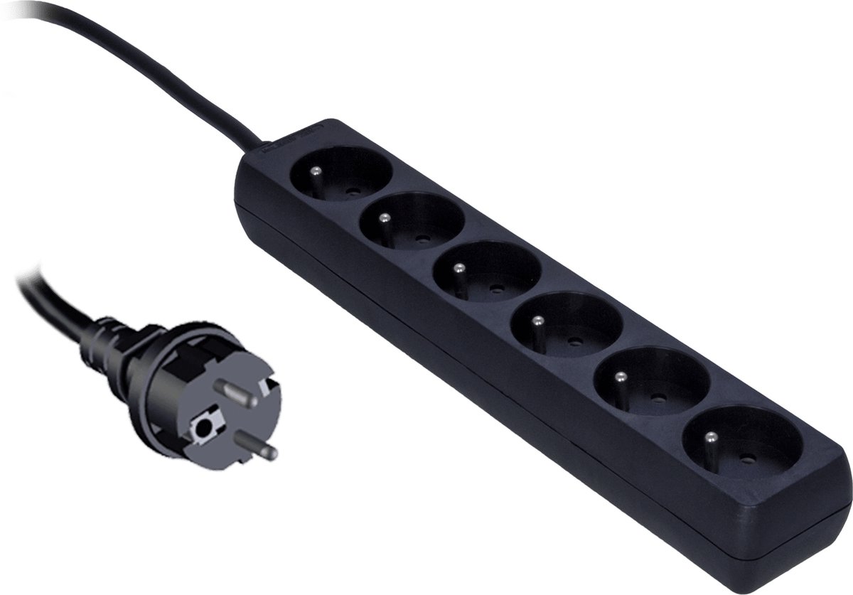 Procab PSC106/5-F Stekkerblok met 6 stopcontacten - 3G1,5 -  5 meter