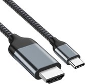 USB C naar HDMI kabel | 4K@60Hz | 2 meter | Zilver | Allteq