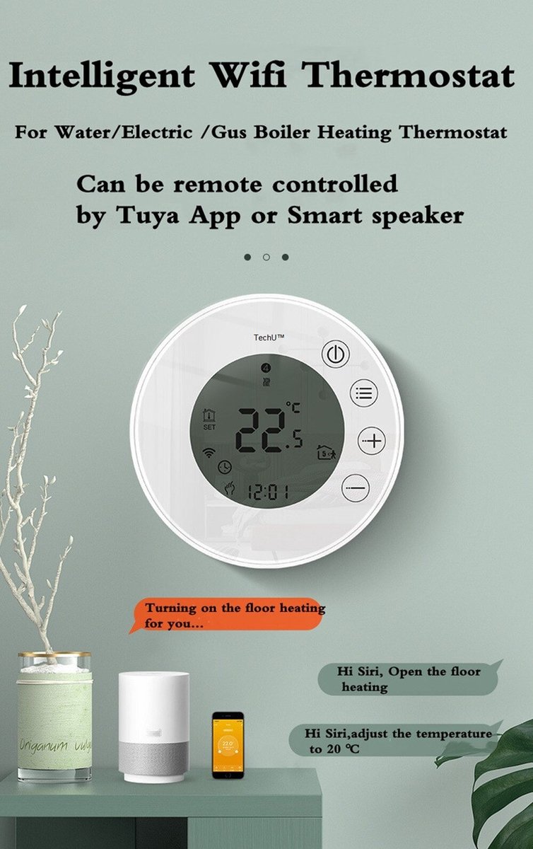 TechU Smart Thermostaat Round - Alleen voor Gas Boiler thumbnail 5