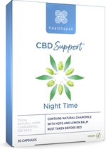 Healthspan CBD Support Night Time | 30 capsules |5mg natuurlijke hennep CBD | Natuurlijke kamille, hop & citroenmelisse | Veganistisch