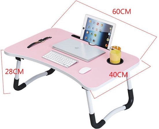 Borvat®, table de chevet, bureau d'ordinateur portable, Grande table de  lit pliante