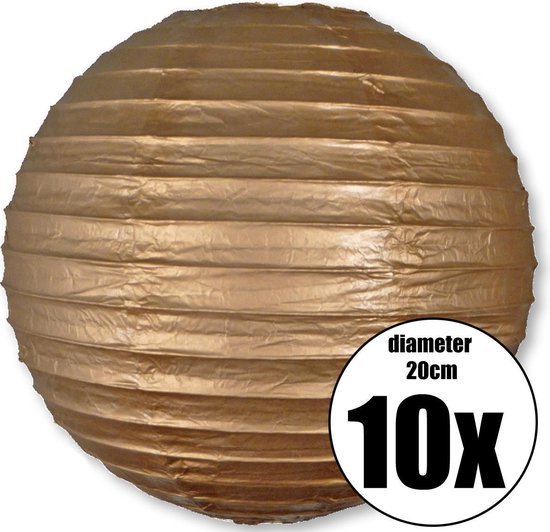 10 gouden lampionnen met een diameter van 20cm
