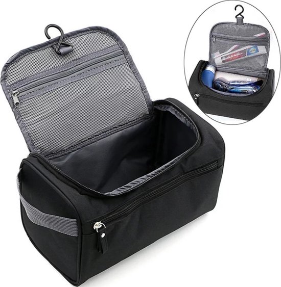 Ophangbare Toilettas met Haak – Zwart – Organizer – Travelbag – Dames & Heren – Reistas