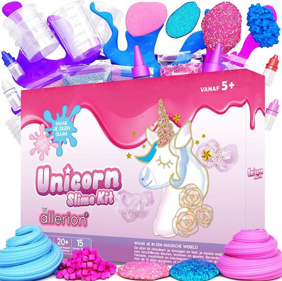 Allerion Unicorn Slijm Kit – Sensorisch Speelgoed – Complete set – Inclusief Uitgebreide Handleidingen