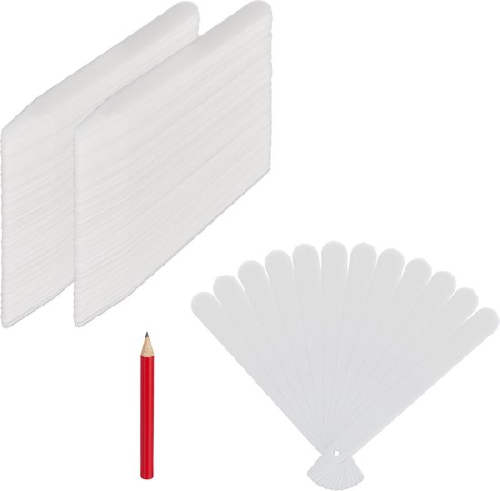 Plantenlabels - set van 300 - 13 cm - kunststof - moestuin bordjes - wit