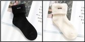 Easylux® SoftSocks™ - Warme sokken - 2 Paar - Valentijn cadeautje voor haar - One size- Fleece - zwart & wit