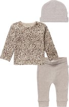 Noppies kledingset (3delig) shirt panterprint met broekje en mutsje - Maat 56