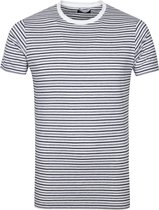 Dstrezzed - T-shirt Strepen Wit - Maat XL - Modern-fit