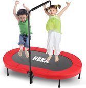 Kindertrampoline - Opvouwbare oefenrebounder voor ouders - met verstelbaar handvat - 5 niveaus verstelbaar - Hoogte: 37,8 inch, 40,9 inch