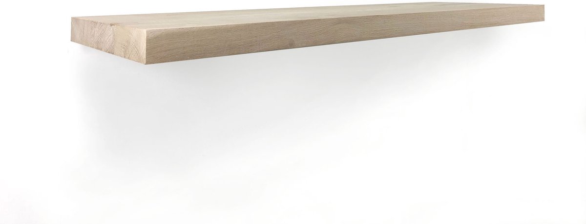 Zwevende wandplank 120 x 25 cm eiken recht - Wandplank - Wandplank hout - Fotoplank - Boomstam plank - Muurplank - Muurplank zwevend