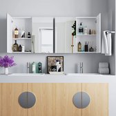 wandkast - met 2 deuren - verstelbaar - 70x15,3X59,7 cm - Wit