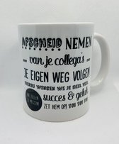 Koffie mok/Afscheid collega mok/Cadeau afscheid collega/Mok collega