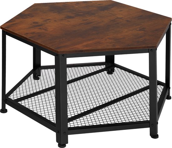 tectake - Table basse Norwich industrial dark side table table d'appoint - 404225