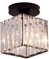 Lonkoey Plafondlamp  – Moderne Gang Lamp – Hal Lamp – Kristallen Lamp - LED – Vierkant - Zwart