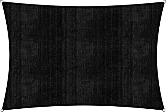 Auvent carré de Lumaland avec cordons de tension|Carré 5 x 6 m| 160 g/m² – Zwart