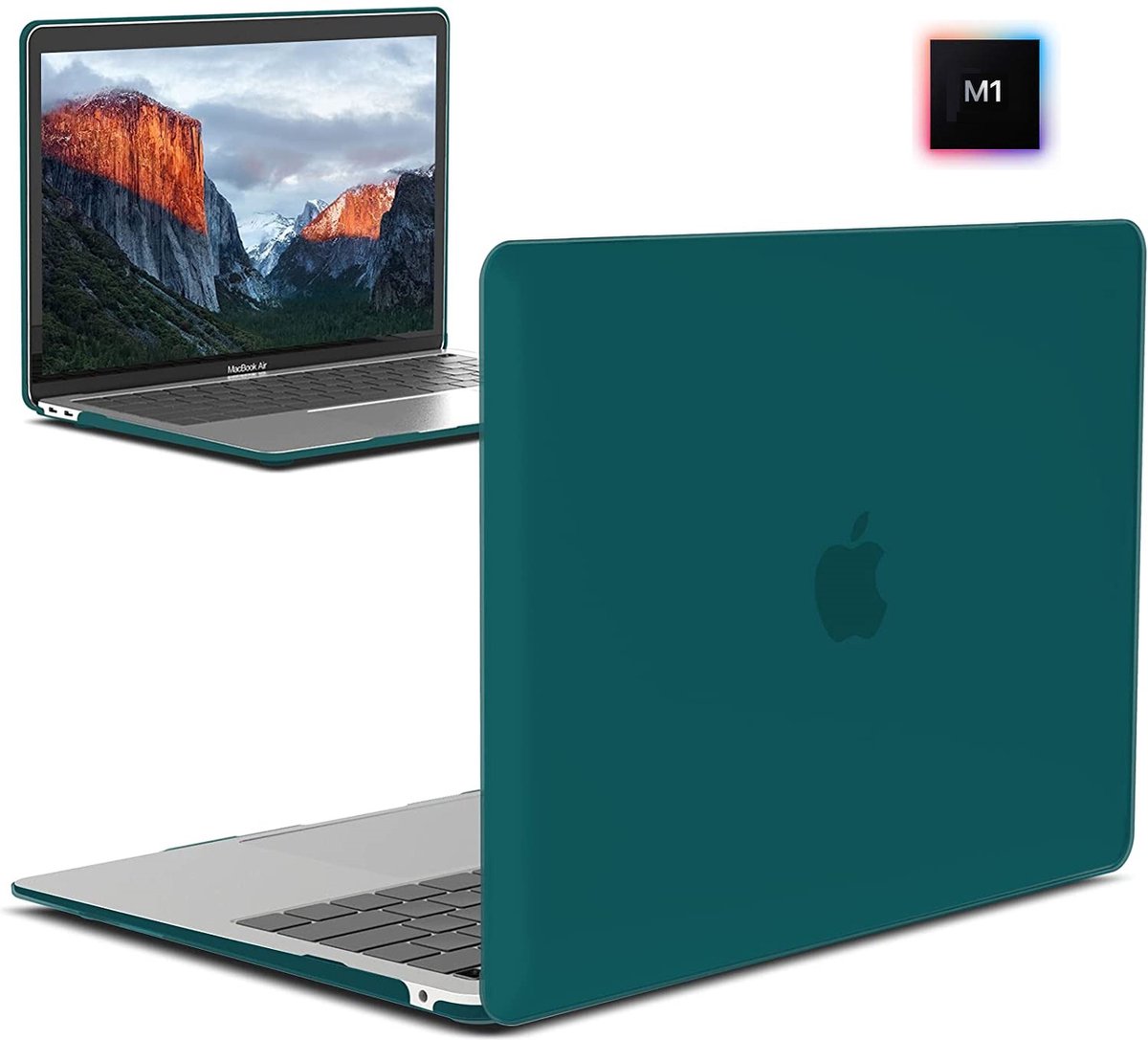MacBook Air 13 Inch Hard Case - Hardcover Shock Proof Hardcase Hoes Macbook Air M1 2020 (A2337) Cover - Deep Green
