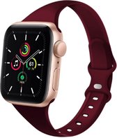 Compatible apple watch bandje - By Qubix - Sportbandje Slim Fit - Bordeaux - Geschikt voor Apple Watch 42mm / 44mm / 45mm - Apple watch series 3/4/5/6/7