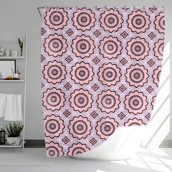 Douchegordijn Retro roze 180x180 cm Gordijn Bad Douche