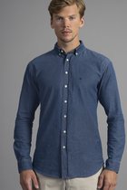 Laurent Vergne - Heren - Denim Longsleeve Overhemd - 100% Katoen - maat M - Slim fit