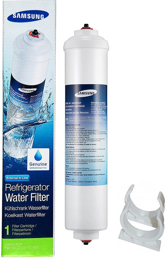 Samsung Waterfilter DA29-10105J voor side-by-side koelkasten, vermindert chloorgeur en verlengt ijsmaker levensduur