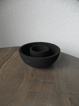 Branded By - Waxinehouder - Puck - zwart - 4,5 cm hoog - metaal