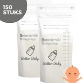 150 Stuks Moedermelk Bewaarzakjes - **NIEUW: 2022 versie met verbeteringen - Beste Borstvoeding Zakjes voor jouw Baby - 2 Maanden Voorraad