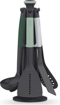 Joseph Joseph - Elevate - Carousel - Editions Sage - Ustensiles de cuisine avec support - Set de 6 pièces - Vert / Grijs