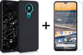 Nokia 5.3 hoesje zwart siliconen case hoes cover hoesjes - 1x Nokia 5.3 screenprotector