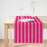 De Groen Home Bedrukt Velvet textiel Tafelloper - Roze lijnen - Fluweel - Runner 45x135cm - Tafel decoratie woonkamer