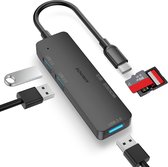 Sounix Cardreader - 5 in 1 kaartlezer met USB Splitter - SD Kaartlezer USB voor Micro SD kaart - Zwart - UCH53200