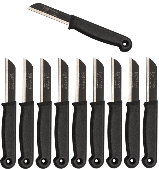 Solingen Schilmesje Duits - Zwart - RVS 16 cm. met beschermhoes - 10 stuks