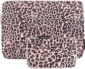 Housse pour ordinateur portable 15,6 pouces Leopard Mocca + pochette pour Accessoires de vêtements pour bébé