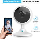 TibaGoods Wifi Babyfoon met camera - 1080P Smart Camera - HD Night Vision - Bewegingsdetectie – Spraakfunctie – Met App - Camera Beveiliging - Huisdiercamera