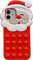 Casies Apple iPhone SE 2020/ 8/ 7/ 6 Pop It Fidget Toy telefoonhoesje - Kerst hoesje - Gezien op TikTok - Soft case - Fidget Toys