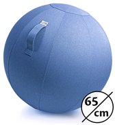 Backerz® Zitbal Linnen 65 CM - Zitballen met Hoes - Balanskruk – Luxe Yoga Bal - Ergonomische Bureaustoel Bal - Lichtblauw