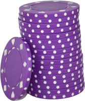 Dice poker chips paars (25 stuks)