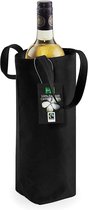 Fairtrade cotton bottle bag, fles geschenktas ,wijnverpakking kleur Zwart