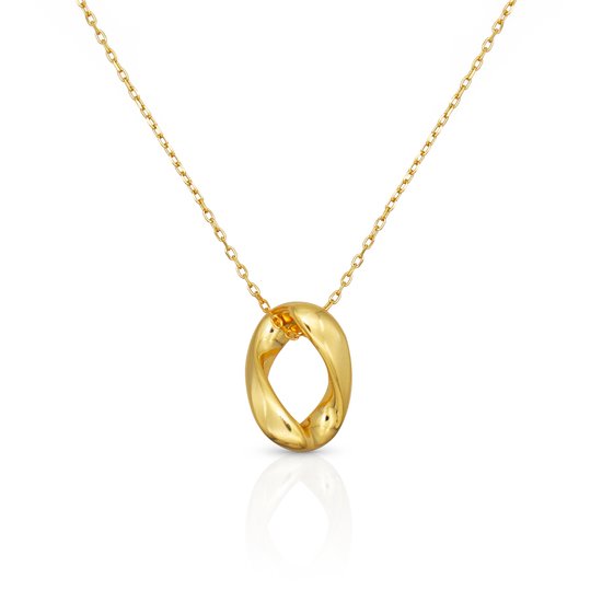 Schitterende 18K Gold Plated Zilveren Halsketting