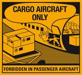 Cargo aircraft only sticker, geel 175 x 161 mm