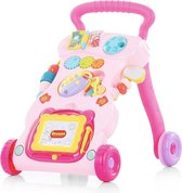 Chipolino Funny Baby Walker - Loopwagen - Educatief - Met muziek - Looptrainer - Met tekentafel en sleutels - Roze