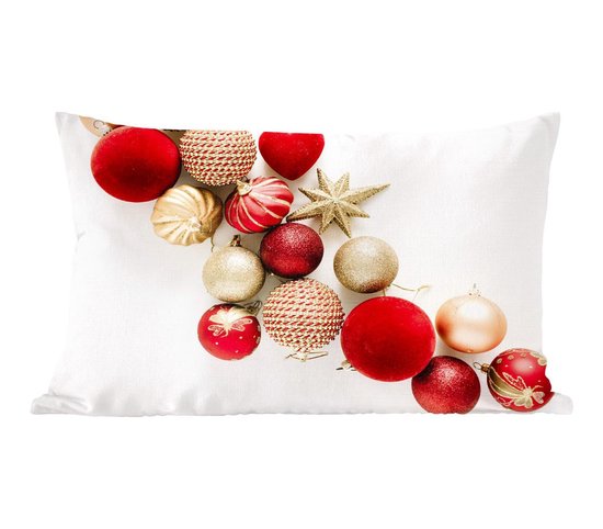 Sierkussens - Kussentjes Woonkamer - 50x30 cm - Winter - Kerst - Kerstballen - Kerstversiering - Kerstdecoratie voor binnen - Woonkamer