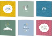 Cartes de vœux de Cartes de vœux - lot de 6 cartes de Noël pliées - enveloppes incluses