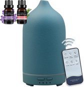 LotaHome - Aroma Diffuser inclusief Afstandsbediening - 160ml - Sea - Complete Set - Nachtlamp - Keramiek - Keramisch - Diffuser - Aroma Olie - Meditatie - Yoga - Rustgevend - Luchtbevochtige