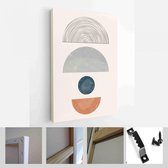 Een trendy set van abstracte handgeschilderde illustraties voor wanddecoratie, Social Media Banner, Brochure Cover Design of ansichtkaart achtergrond - Modern Art Canvas - verticaa