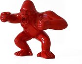 Woondecoratie Gorilla - Rood King Kong Beeld - Aap Beeld - 30x38x20 cm