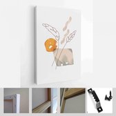 Schilderen Muur Foto's Home Room Decor. Moderne abstracte kunst botanische kunst aan de muur. Boho. Minimal Art Bloem op Geometrische Vormen Achtergrond - Modern Art Canvas - Verti