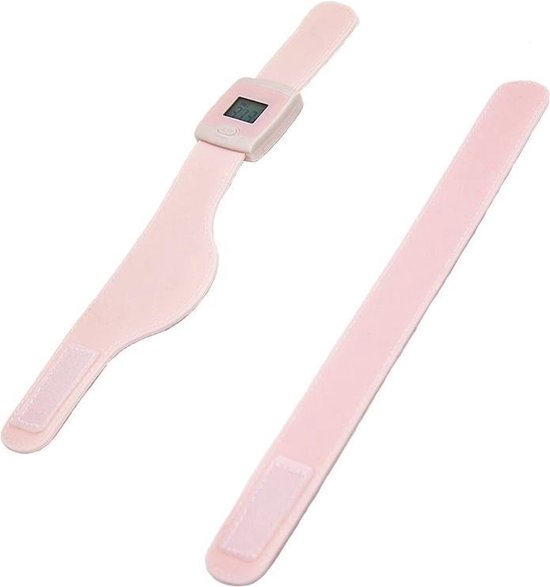 DrPhone JRL-003 LCD Bluetooth thermometer – Armband voor baby / kind – Veilig - Monitoren Via smartphone app – Roze